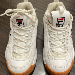 White Fila in size 5